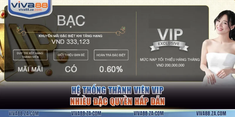 Chương trình VIP VIVA88 nhiều đặc quyền hấp dẫn