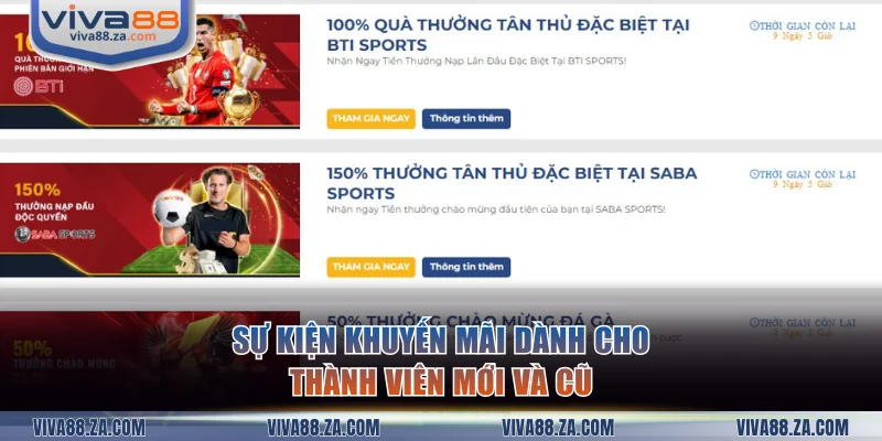 Hệ thống khuyến mãi VIVA88 siêu hấp dẫn